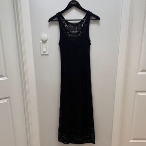 Theory Black Crochet Maxi Dress